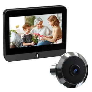 Kijkgaatje Deur 24 Uur Real-Time Opname Gebeurtenis Opname 2.4G Wifi Mini Cat Eye Groothoeklens Tweeweg Audio Deurbelcamera