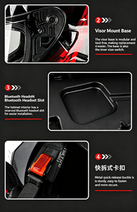 Nouveau casque de moto Kaizehui unisexe Predator Classic intégral en ABS, double visière, compatible HANS, homologué DOT - Product Image 3