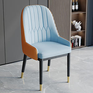 Chaises de salle à manger modernes et simples, rembourrées, style nordique, en cuir PU, pour la maison et les restaurants - Product Image 4