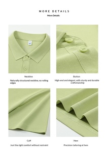 Camisa de Hombre de Color Sólido, de Poliéster, Manga Corta, Secado Rápido, Transpirable, con Botones, Estilo Golf, Higroscópica - Product Image 3