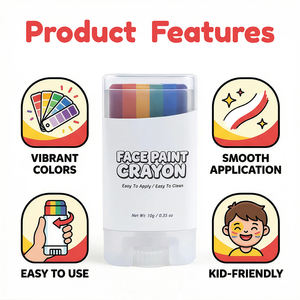 GP 6 Colores Surtidos Pintura Facial Lavable a Base de Aceite, Crayones Arcoíris, Barra de Pintura Facial Retráctil para Celebraciones del Día del Orgullo Gay y Fiestas - Product Image 6
