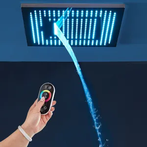 Nouveau style salle de bain led pommeau de douche, pluie d'acier inoxydable de tête grosse averse, 20 pouces inde douche de plafond