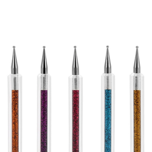 Lot de 5 stylos à double tête pour nail art, avec paillettes, pour la décoration florale, outils de perçage en plastique et métal - Product Image 5