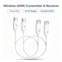 Transmisor y Receptor HDMI Inalámbrico, Cable Plug&Play, Extensor HDMI Inalámbrico WiFi 2.4G/5G para Laptop, PC a TV, Proyector, Monitor