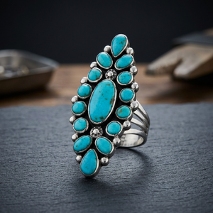 Designer 925 Solid Sterling Silver Handmade Arizona Turquoise Cute Statement Ring for Wedding Engagement Party Anniversary Gift - Product Image 3