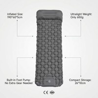 Matelas pneumatique auto-gonflant en TPU ultraléger, pliable, avec pompe à pied pour le camping, la randonnée et la tente