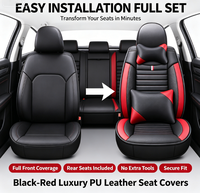 Housses de siège auto YMSD en PU compatibles airbag, lot de 3 pièces, imperméables, résistantes à l'usure, toutes saisons, design minimaliste, découpes pré-établies