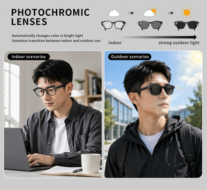 แว่นตาอัจฉริยะ AI รุ่นใหม่ CY03 รองรับวิดีโอคอลและการแปลเสียงแบบเรียลไทม์ กล้อง HD 8MP ความละเอียด 1080P สำหรับกีฬากลางแจ้ง พร้อมเคสชาร์จ - Product Image 2