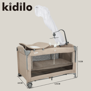 Culla Pieghevole in Plastica Kidilo Multifunzionale Portatile per Neonati con Opzione Letto Grande Cross-Border T-702L - Product Image 4