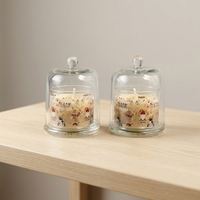 Ensemble cadeau de bougies aromatiques en cire de paraffine réutilisable et durable dans un bocal en verre avec couvercle en verre de luxe pour Noël et Ramadan