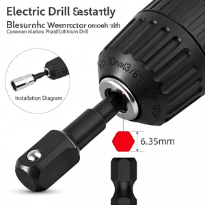 Juego de barras de extensión para llaves, con vástago hexagonal de acero, para llave eléctrica, cabezal de conversión multifunción - Product Image 4