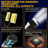 H4 Mini phare LED pour voitures motos en ligne double faisceau Laser ampoule 6000K température de couleur nouvel état Fisheye phare