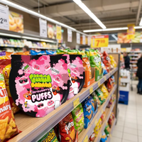 Bolsa de Mylar de 3.5g a Prueba de Olores, Impresa Personalizada, de Grado Alimenticio, con Cierre Vertical y Forma Especial para Dulces y Bocadillos