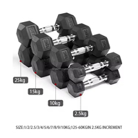 Logo personnalisé Support de corps en fonte de 15kg avec haltères d'exercice de 2kg Ensemble d'haltères hexagonaux réglables en acier et caoutchouc Poids libres