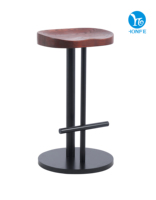 Tabouret de Bar de Luxe Moderne avec Assise en Bois Massif pour Cuisine, Salle à Manger, Extérieur, Salon, Chambre