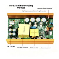 Alimentation électrique CC personnalisée en usine 48V10A 480W, carte d'alimentation nue avec interrupteur intégré, PWM, dissipateur thermique, fixation par vis, AC vers DC
