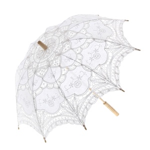 Parasol de mariage en dentelle blanche en gros, parasols en tissu pour mariage - Product Image 1