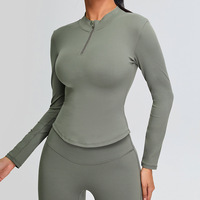 Série Half Zippy Gym Top À Manches Longues Running Veste Loga Gym Running Sport Deportes Fitness Femmes À Manches Longues Demi