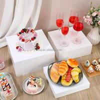 TCG Présentoirs de Buffet en Acrylique de Haute Qualité, Grands avec Rehausseur à Desserts, Luxe Hôtel, Présentoir Alimentaire pour Buffet, un Ensemble (4 Pièces) Supporte la Taille Personnalisée