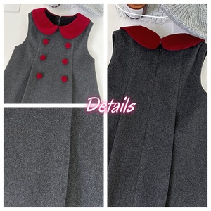 Vestido de Niña al por Mayor, Otoño Invierno, Vestido de Tweed con Forro de Lana, <span class=keywords><strong>Sin</strong></span> Mangas, <span class=keywords><strong>Ropa</strong></span> Abrigada para Niña - Product Image 3