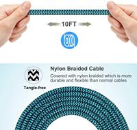 Câble de données USB-C 3A tressé en nylon 1M 2M 3M – Cordon de charge rapide et durable pour appareils et téléphones