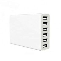 Accesorio para teléfono móvil, cargador USB de 6 puertos, 5V 10A, cargador USB inteligente multipuerto de escritorio para teléfono 13, 12, 11