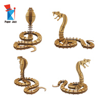 Fournitures d'enseignement personnalisées bricolage assemblage animal vapeur découpé au laser décoration 3D Puzzle en bois serpent modèle kit pour la décoration
