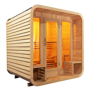 Sauna de Vapor Exterior Premium para 4 Personas, Cabina de Spa Resistente para el Hogar, Iluminación Suave, Sauna de Madera para Patio y Jardín, <span class=keywords><strong>Rumania</strong></span> - Product Image 1