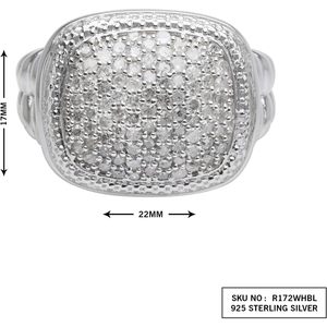 แหวนแต่งงานเพชร 0.87 กะรัต ทรงกลม สี J-K เงินแท้ 925 สำหรับผู้หญิง - Product Image 3
