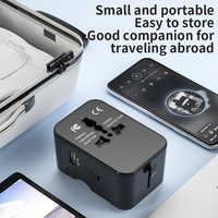Adaptateur de voyage universel intelligent RRTRAVEL, prise conductrice en bronze phosphoreux ABS, prise USB Type-C, 2 ports, 100-240V