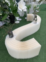 Table à gâteaux pliante en papier kraft, décoration de colonne romaine, décoration de mariage, support d'affichage de fond