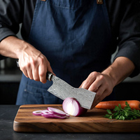 Couteau Nakiri en acier Damas de 7 pouces, couteau à légumes japonais de qualité supérieure pour hacher, trancher et émincer, avec manche octogonal en ébène