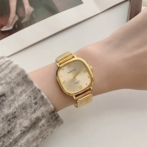 Montre N&S plaquée or 18 carats, grand cadran vintage, style rétro mi-siècle, bracelet élastique à ressort, montre à <span class=keywords><strong>quartz</strong></span> unisexe - Product Image 5