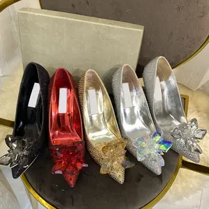 Sepatu hak tinggi wanita, Kasut pesta runcing stiletto desainer grosir untuk perempuan