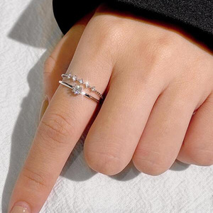 Ensemble de bagues empilables en zircon délicates pour femmes, bijoux élégants pour tous les jours, fiançailles, mode - Product Image 2