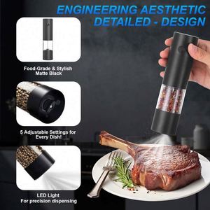 USB Rechargeable <b>Pepper</b> <b>Grinders</b> Automatic Salt and <b>Pepper</b> Mill Set With Base - Product Image 3