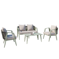 Langlebiges Komfortables Modernes Outdoor-Garten-Sitzset Tragbare Terrassen- Rasen- Poolside- Hofmöbel Aluminiumrahmen Konversationssofa