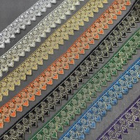 Ruban de broderie en dentelle tressée ZSY de 6 cm, couleur or, avec fil doré et argenté, pour accessoires vestimentaires et garnitures