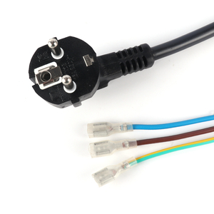 Right angle Schuko <strong>plug</strong> 3 prong power cord other end with housing - Product Image 1