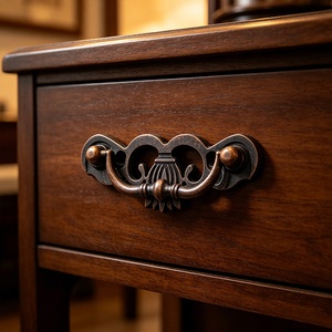 Tiroir antique à <span class=keywords><strong>double</strong></span> trou de style Qing avec poignée de style européen pour armoires de cuisine et commodes - Product Image 2