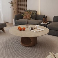 Table basse en bois massif durable et moderne, design plaque de roche, couleur personnalisable, pour maison, appartement, gîte, salon