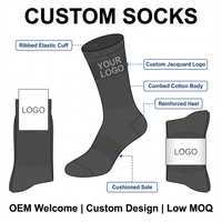 Chaussettes de sport en coton jacquard personnalisées avec logo, pour hommes