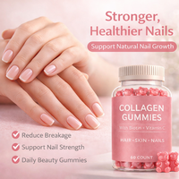 Gummies de Collagène Marque Blanche, Complément Beauté Biotine Vitamine C, Soutien Cheveux Peau Ongles, Sans Sucre, OEM, Pour Femmes, 2 Gummies
