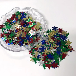 Nhà Máy Bán Buôn Bông Tuyết Và Hươu Hình Vàng Và Màu Đỏ PVC <span class=keywords><strong>Sequin</strong></span> Trang Trí Giáng Sinh Phụ Kiện Lỏng Sequins - Product Image 3