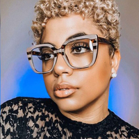 Gafas Ópticas Cuadradas Únicas de Moda, Gafas Hechas a Mano, Gafas Personalizadas OEM, Gafas de Diseñador con Receta para Mujer