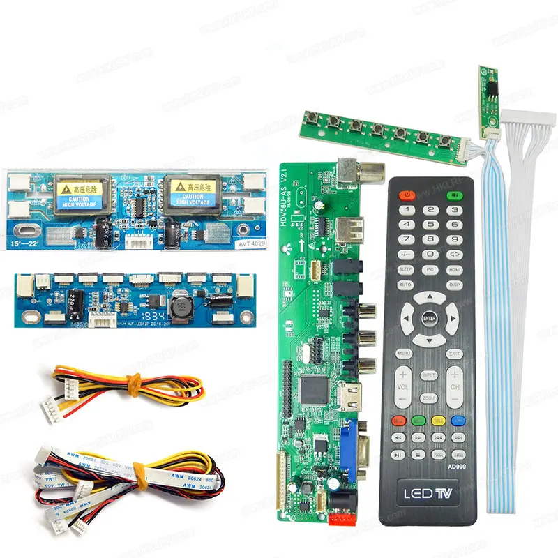 LCD Panel test cihazı T-V18 desteği 7-84 ''LED LCD ekran Tester invertör test cihazı + 14 LVDs kablo + V29V56V59 evrensel sürücü kartı