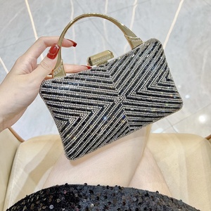 Sac à main pour femme avec strass scintillants, pochette en cristal, sac de soirée brillant pour mariage, sac à main de luxe avec poignée supérieure - Product Image 1