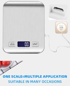 Báscula de Cocina Electrónica LCD de Acero Inoxidable, con Capacidad de 5kg/10kg, Precisión de 1g, Funciona con 2 Pilas AAA, Multifuncional, en Oferta - Product Image 5