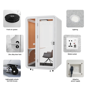 Diseño moderno <span class=keywords><strong>Steelcase</strong></span> Marco de acero Oficina móvil Privacidad Teléfono Pod Cabina insonorizada Cubículo para oficina o uso en el hogar - Product Image 2