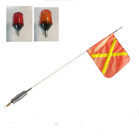 Haut mât 3 M 3.6 M Heavy Duty Sécurité Flexible Drapeau Industrie Minière Buggy Carrières Mine Drapeau Pôle avec Ampoule